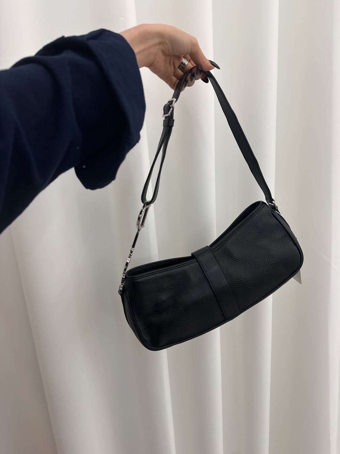 디올 빈티지 블랙 레더 디링백 상품이미지4