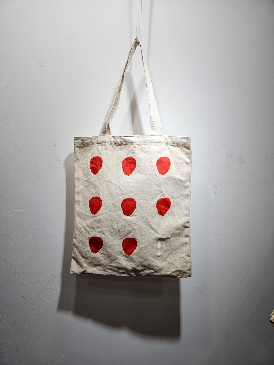 레드 도트 패턴 에코백 상품이미지1