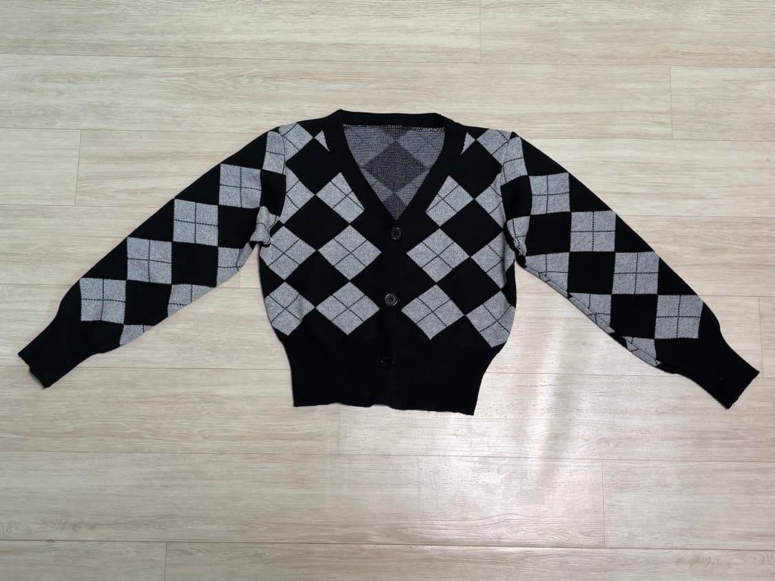 아가일 니트 가디건 상품이미지1