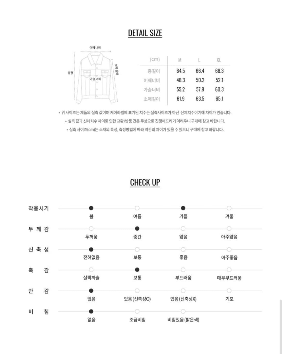 지오다노 데님 트러커 재킷 105 XL 상품이미지5