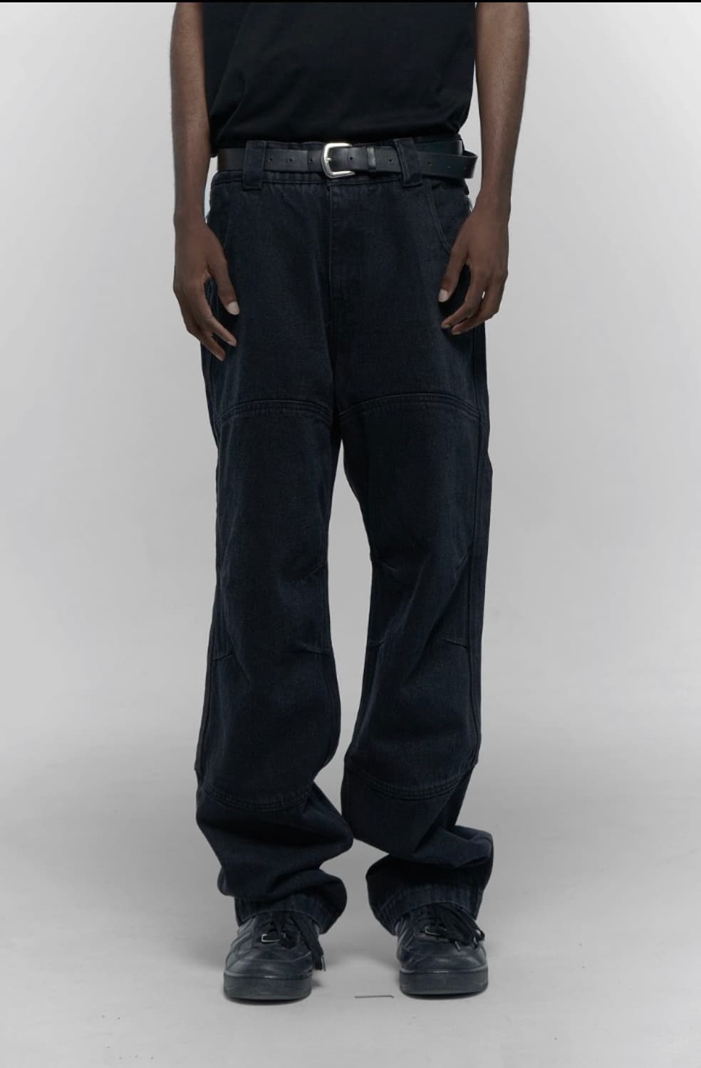  L 새상품 플라스틱프로덕트 MPa CALF POCKET 팬츠 블랙 상품이미지2