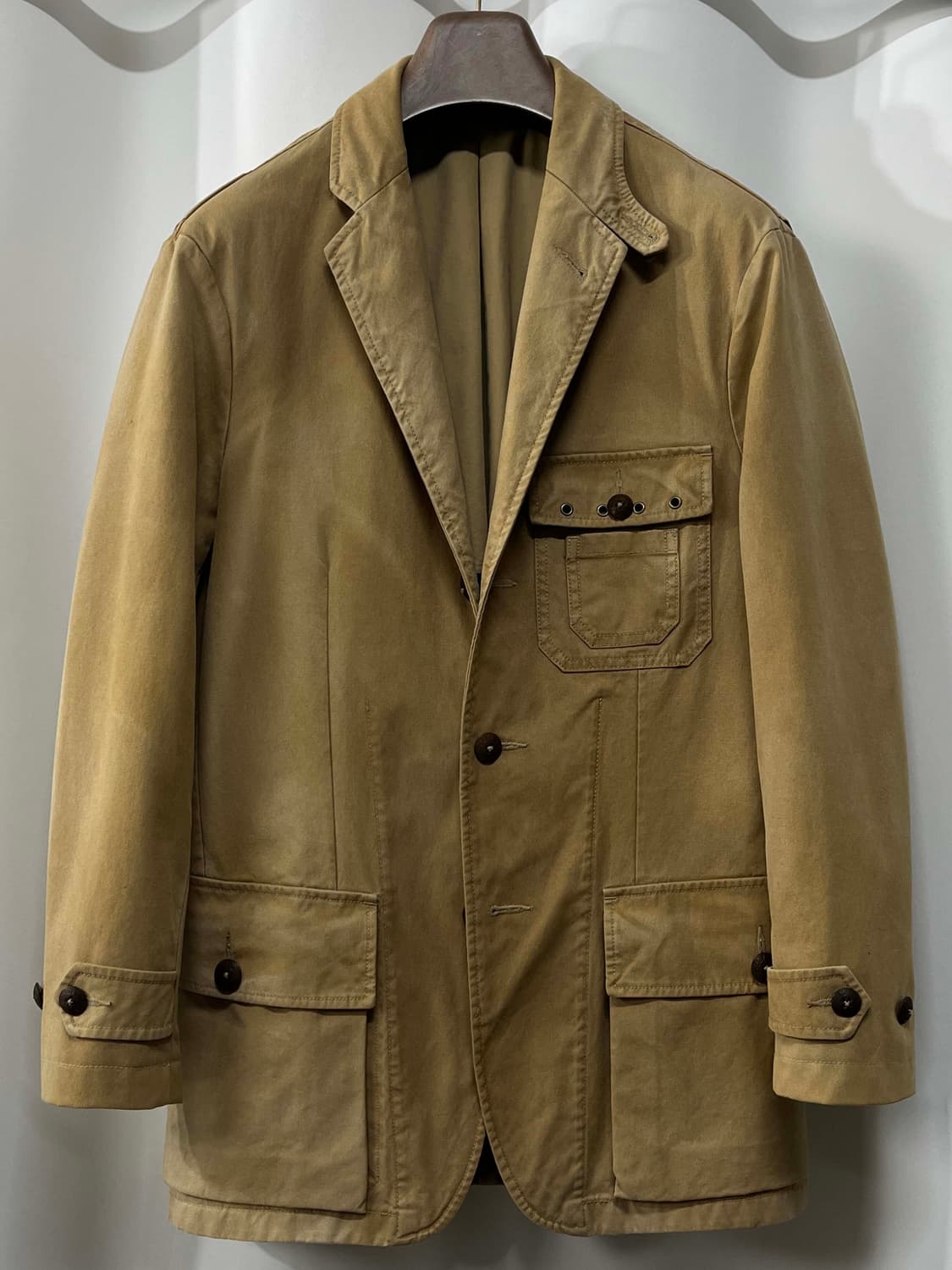 폴로 랄프로렌 탄베이지 친스트랩 페이드 덕캔버스 카코트 헌팅자켓 상품이미지1