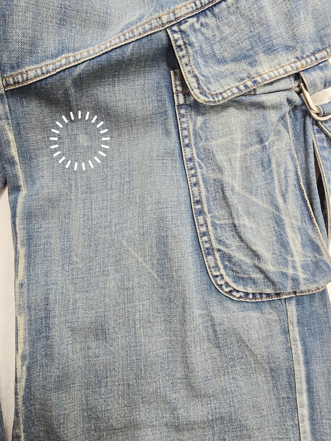 오픈와이와이 포켓 데님 카고 와이드 밴딩 팬츠 상품이미지10