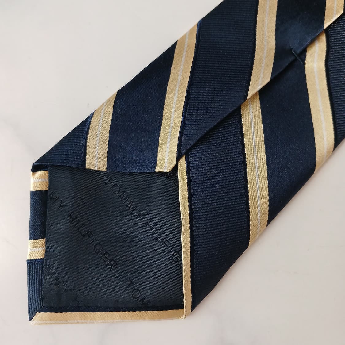 타미 힐피거 실크 네이비 스트라이프 넥타이 8.5cm A등급 E717 상품이미지6