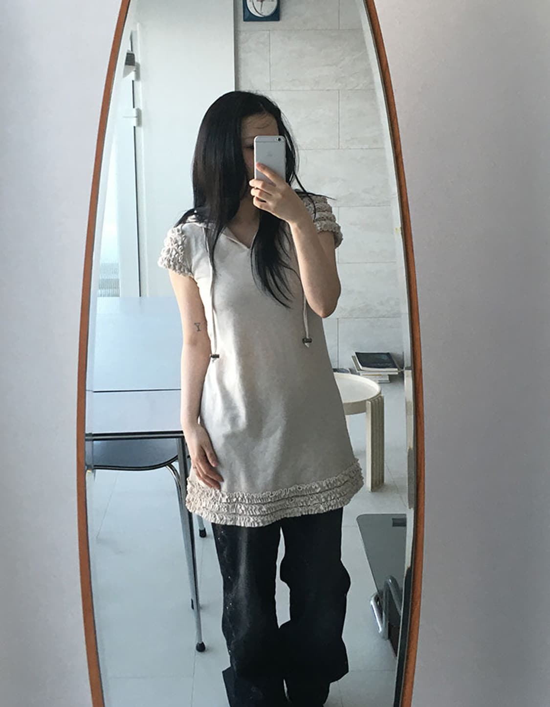 ruffle sleeve hoodie dress 상품이미지4