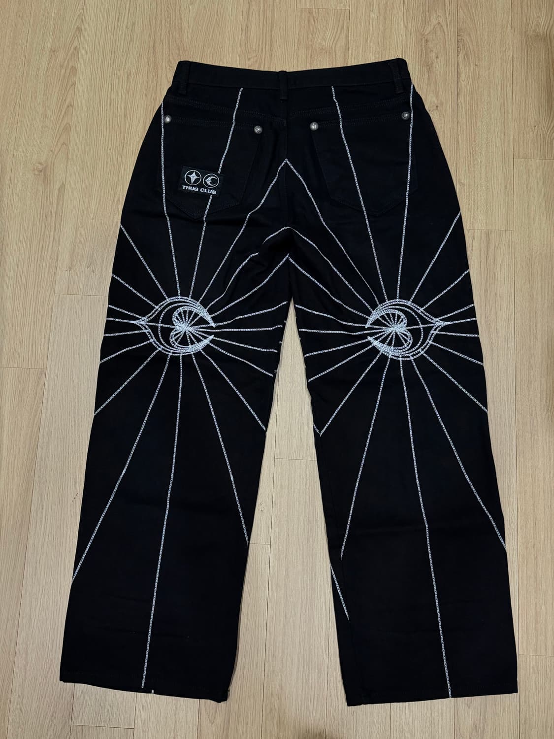 떠그클럽 Chain Stitch Denim Pants (블랙 1사이즈) 상품이미지3