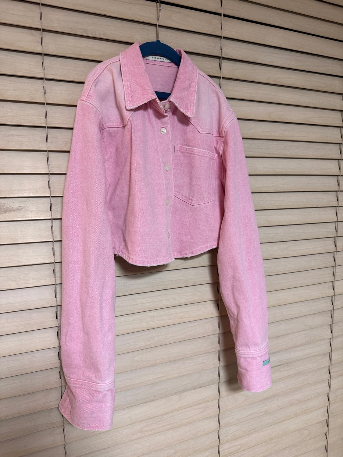 InstantFunk crop denim jacket(pink) 상품이미지3