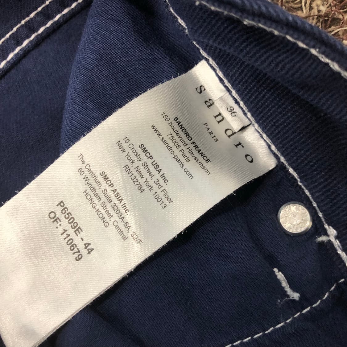 산드로 스티치 셀레스틴 슬림핏 데님 팬츠 상품이미지8