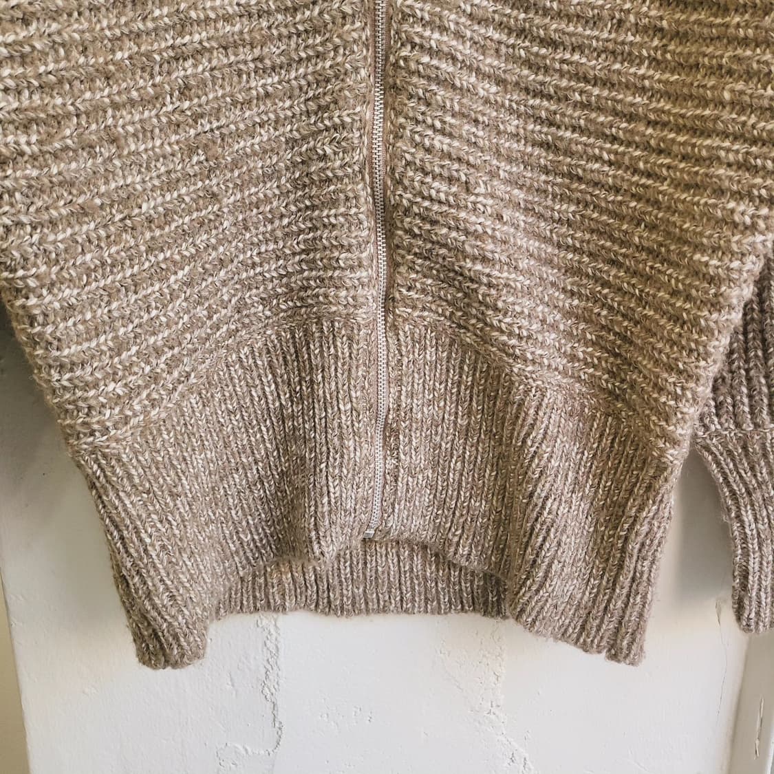 Otto 오트밀 울 집업 니트가디건 Free 상품이미지6