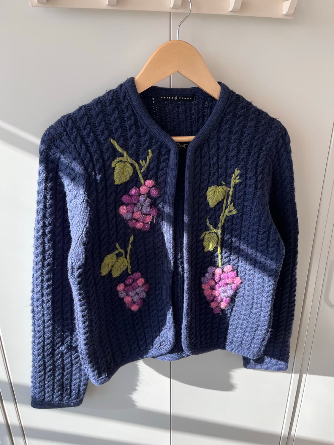 Child woman 포도 꽈배기 울니트 가디건  상품이미지6