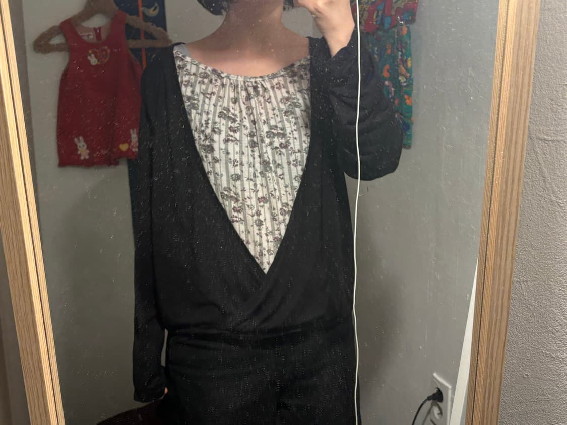 플라워 레이어드 랩 티셔츠 상품이미지2