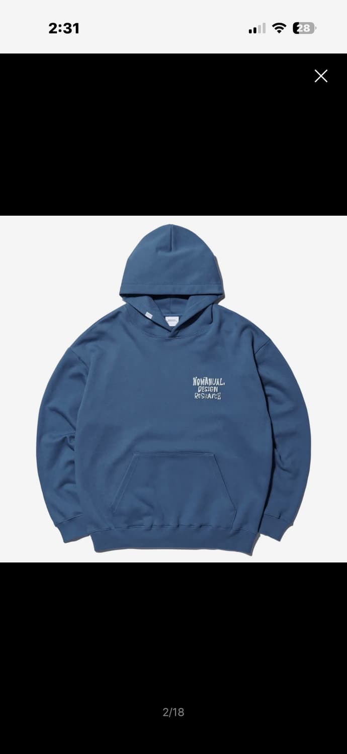 노매뉴얼 로고 후드티 상품이미지1