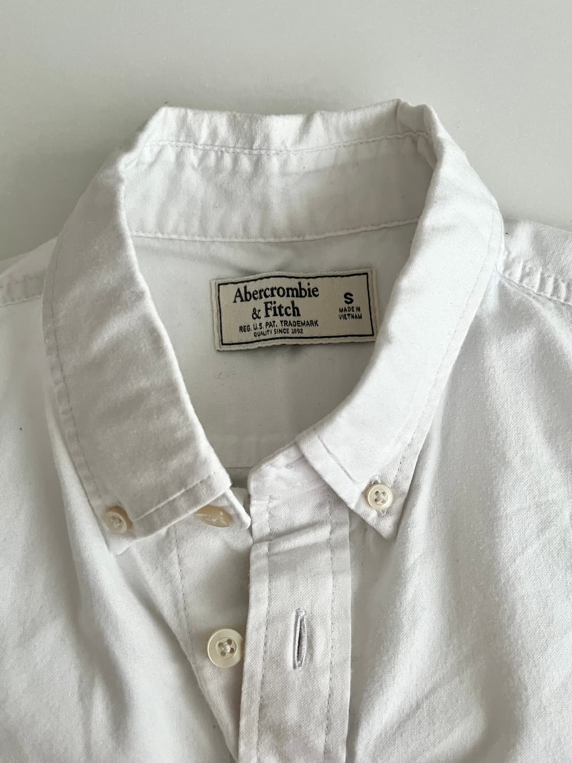 S) 아베크롬비 옥스퍼드 셔츠 화이트 상품이미지3