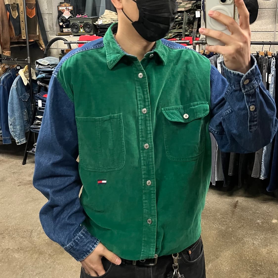 90s 타미진스 코듀로이 데님 셔츠 (105) 상품이미지7