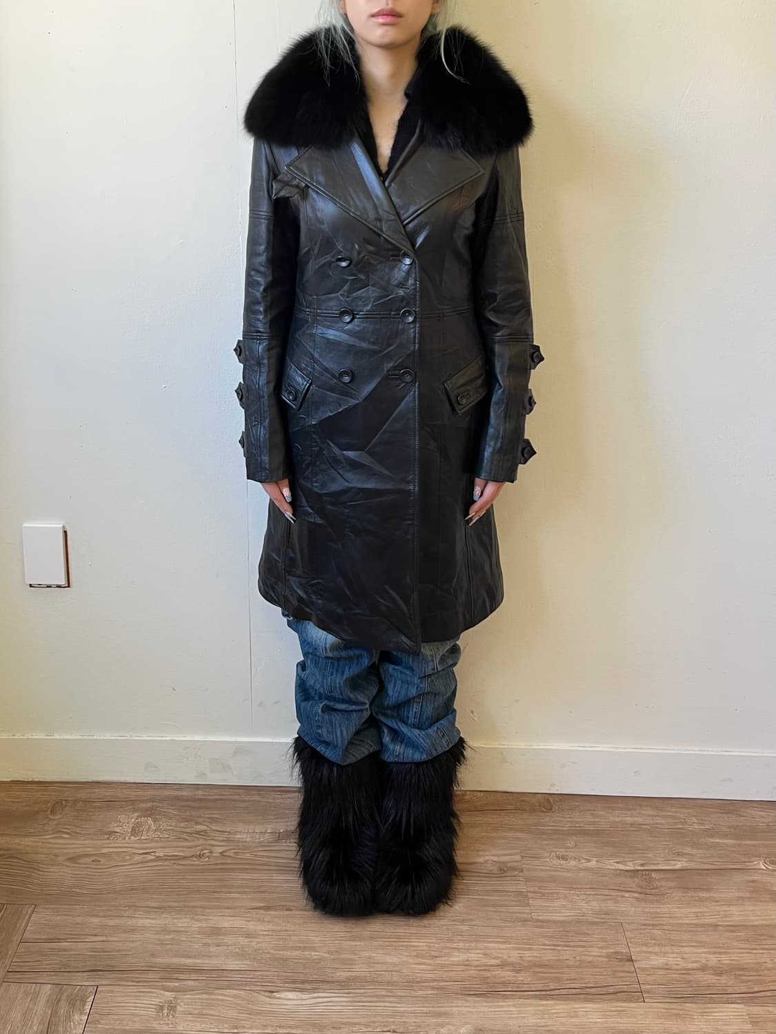 LAGERFELD x SAGA FOX 퍼 레더 자켓  상품이미지6