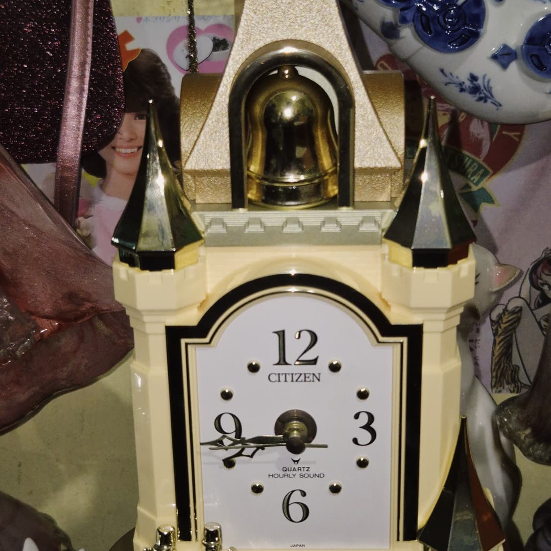 80s 시티즌 캐슬 세레나데&흔들 벨 유리 돔 시계 상품이미지8