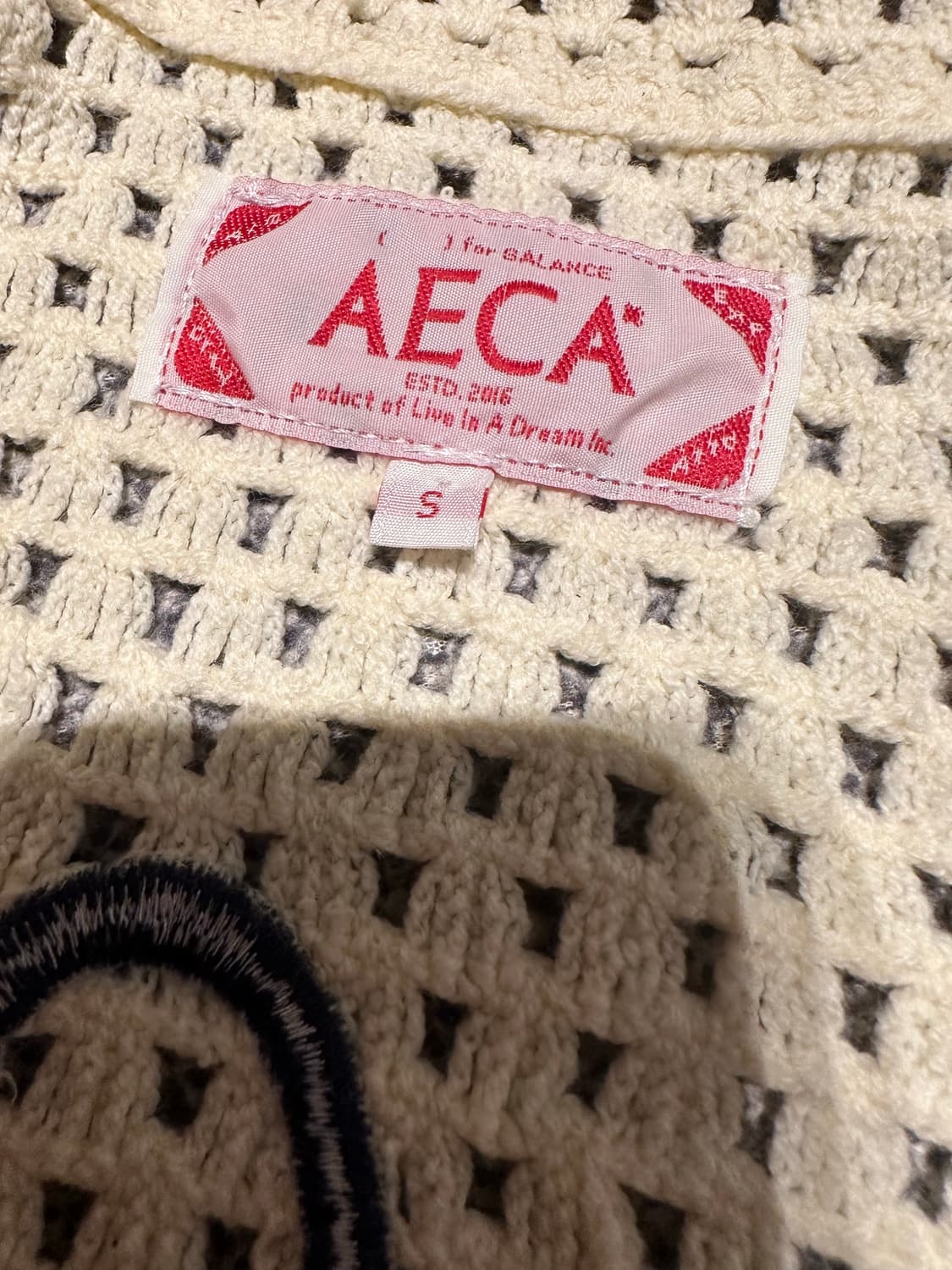 에이카화이트 크로셰 카라 니트 가디건 s 상품이미지5