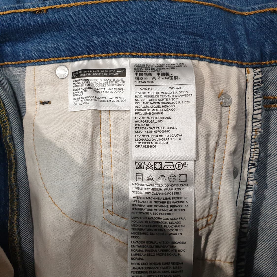 리바이스 502 레귤러 테이퍼드핏 진 블루 청바지(32) 상품이미지7