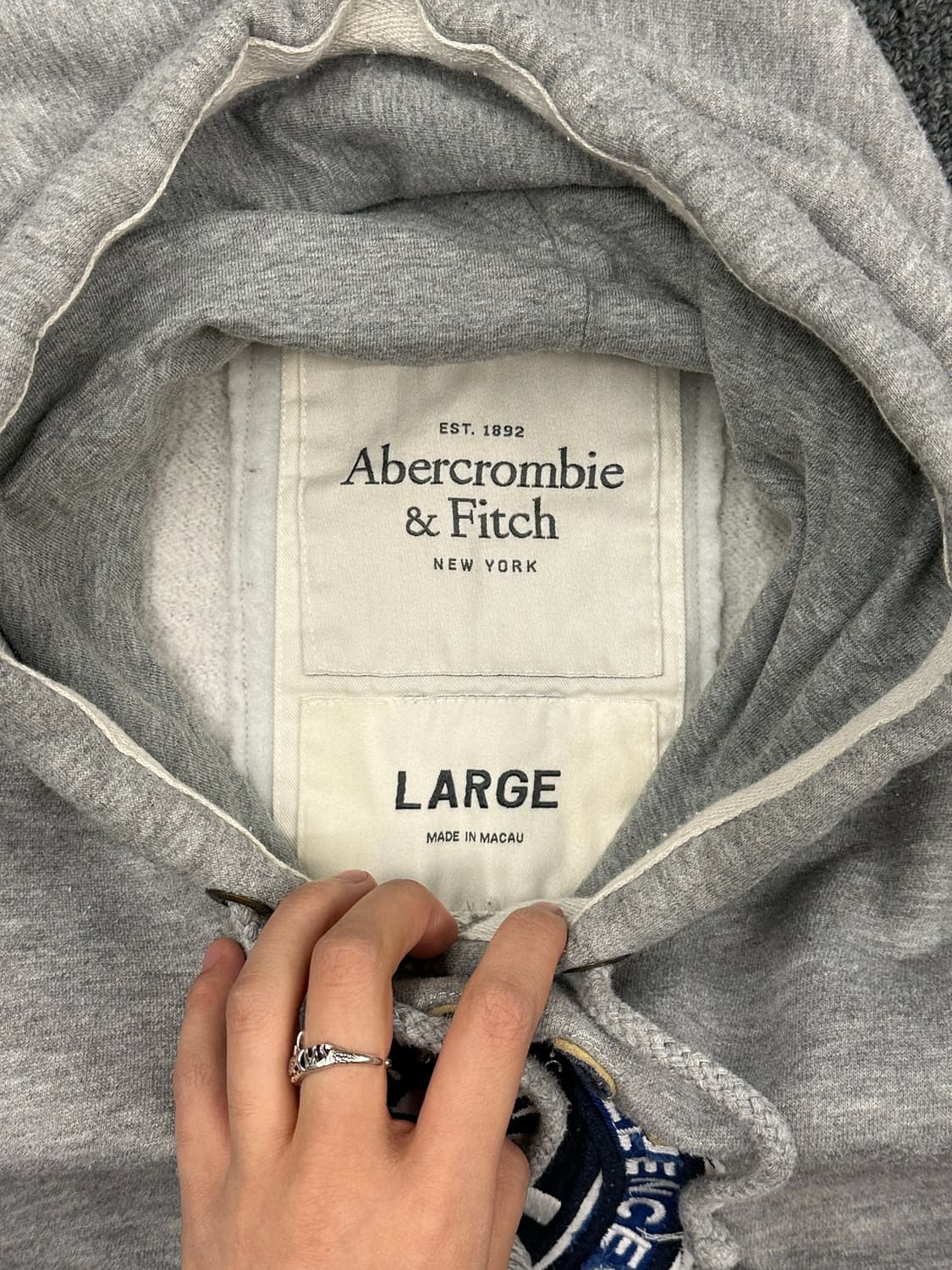 L)아베크롬비 Abercrombie 빈티지 기모 그레이 후디 상품이미지6