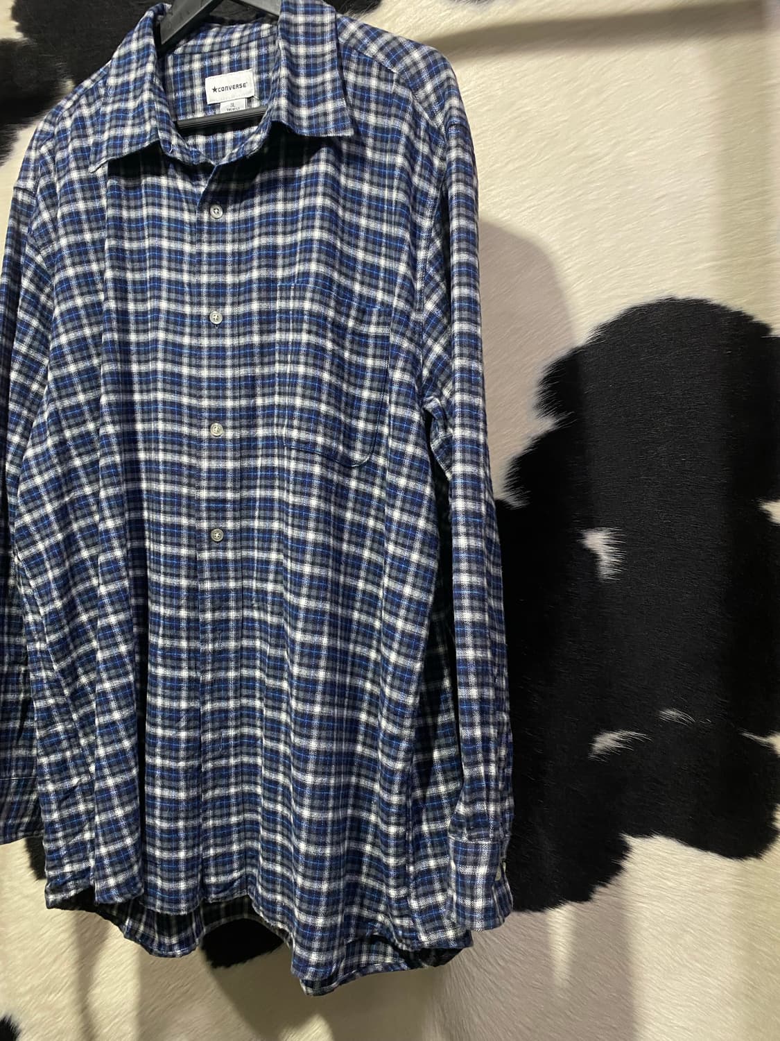 Converse 블루 포켓 체크 셔츠 상품이미지4