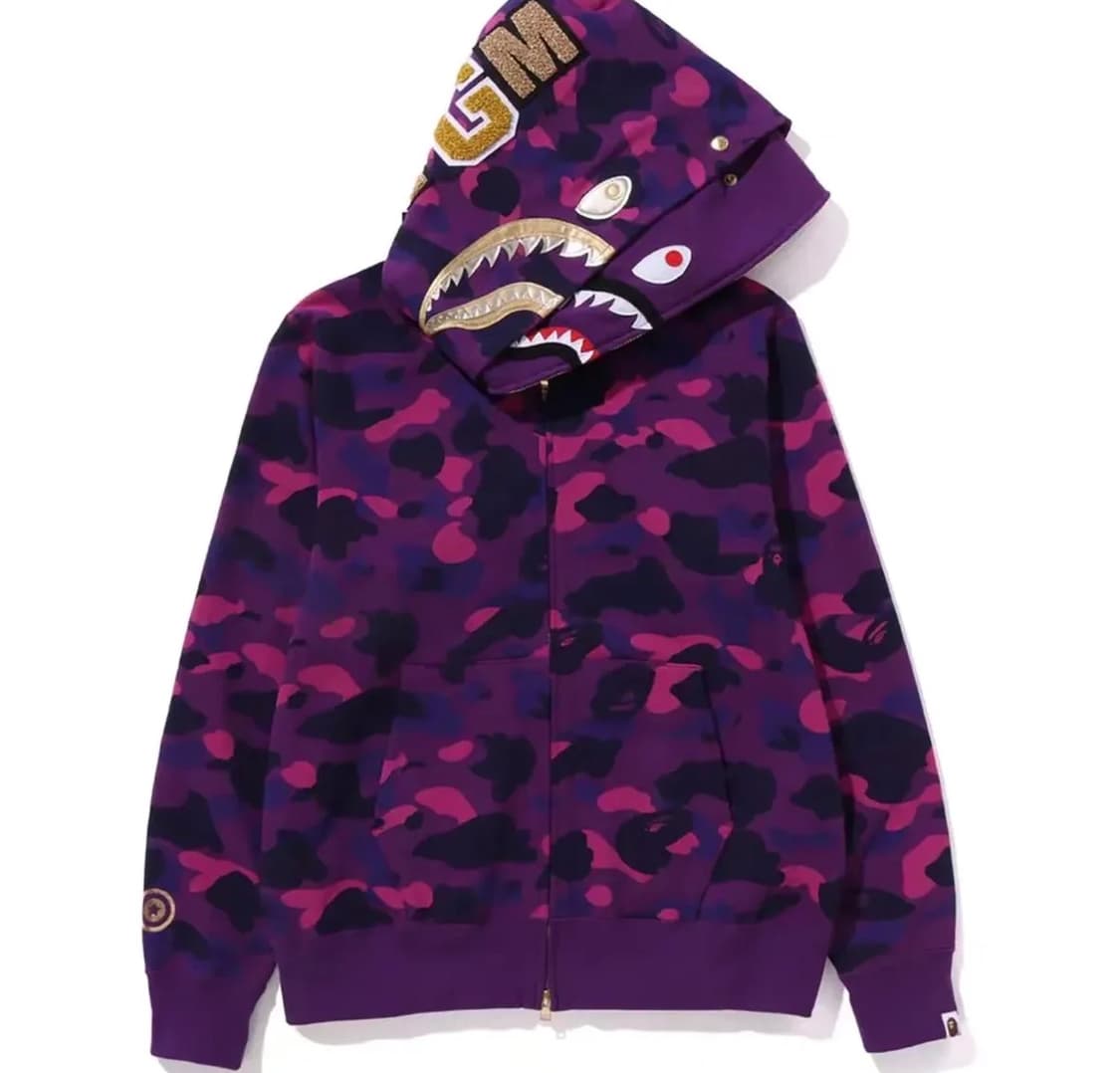 베이프 더블샤크후드 퍼플 xl 새상품 상품이미지1