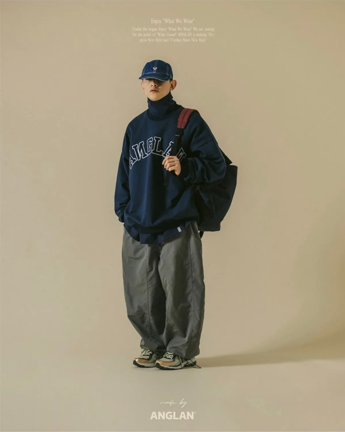 앵글런 Applique Sweat Shirt - Navy 상품이미지2