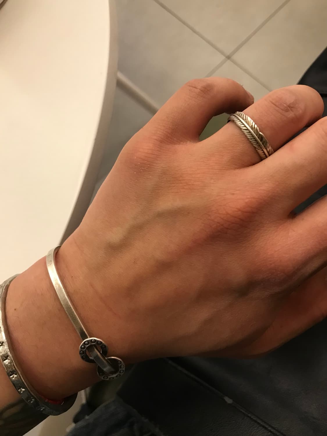 실버 925 깃털 페더링 오픈링 상품이미지3