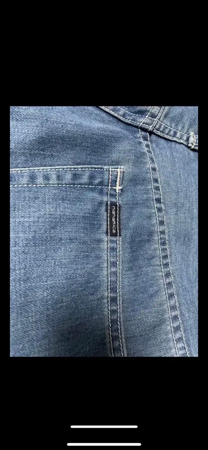 나나미카 5p 스트레이트 데님 인디고 블리치 32 상품이미지4