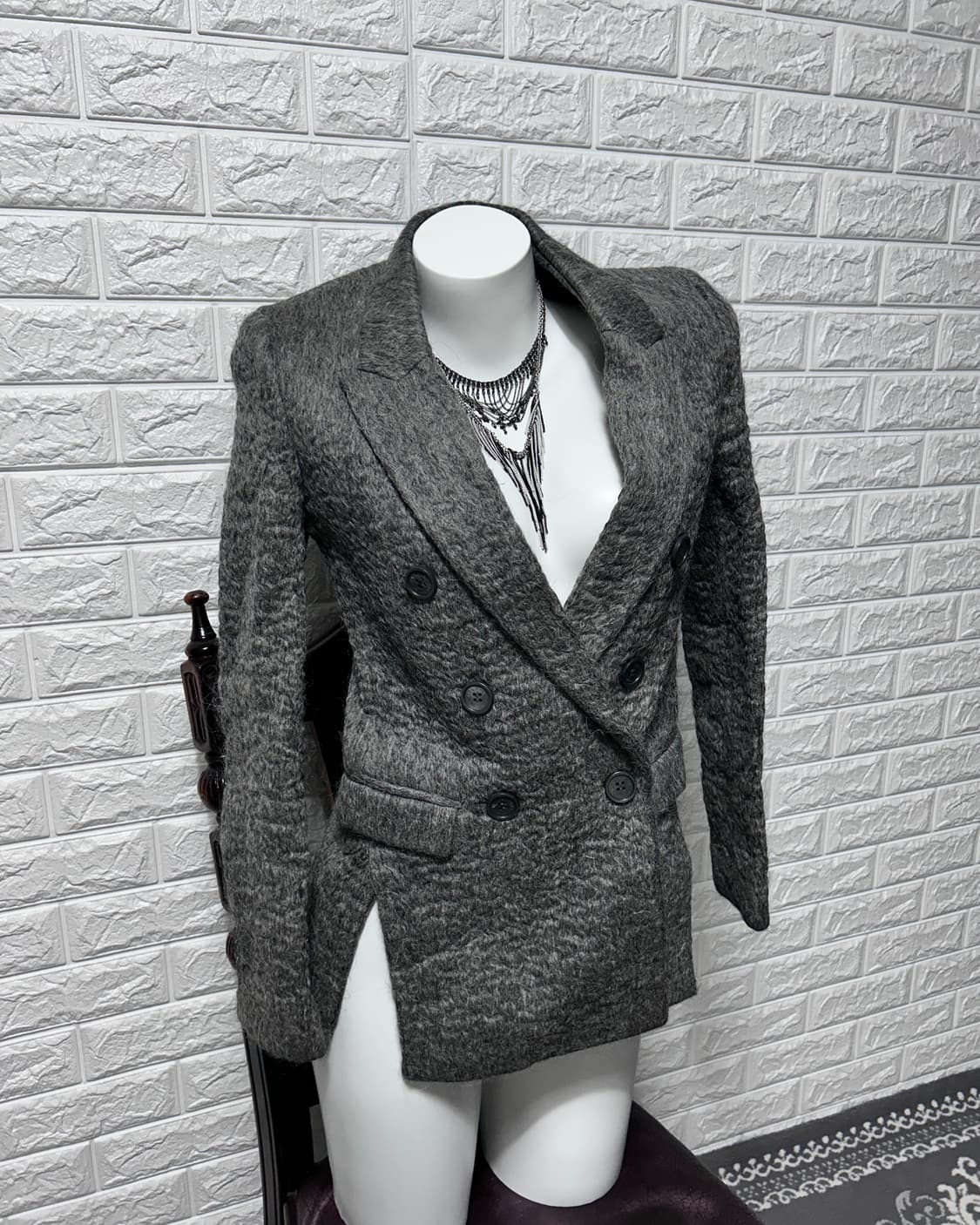 닐바렛 앙고라 울 더블 브레스티드 블레이저 상품이미지1