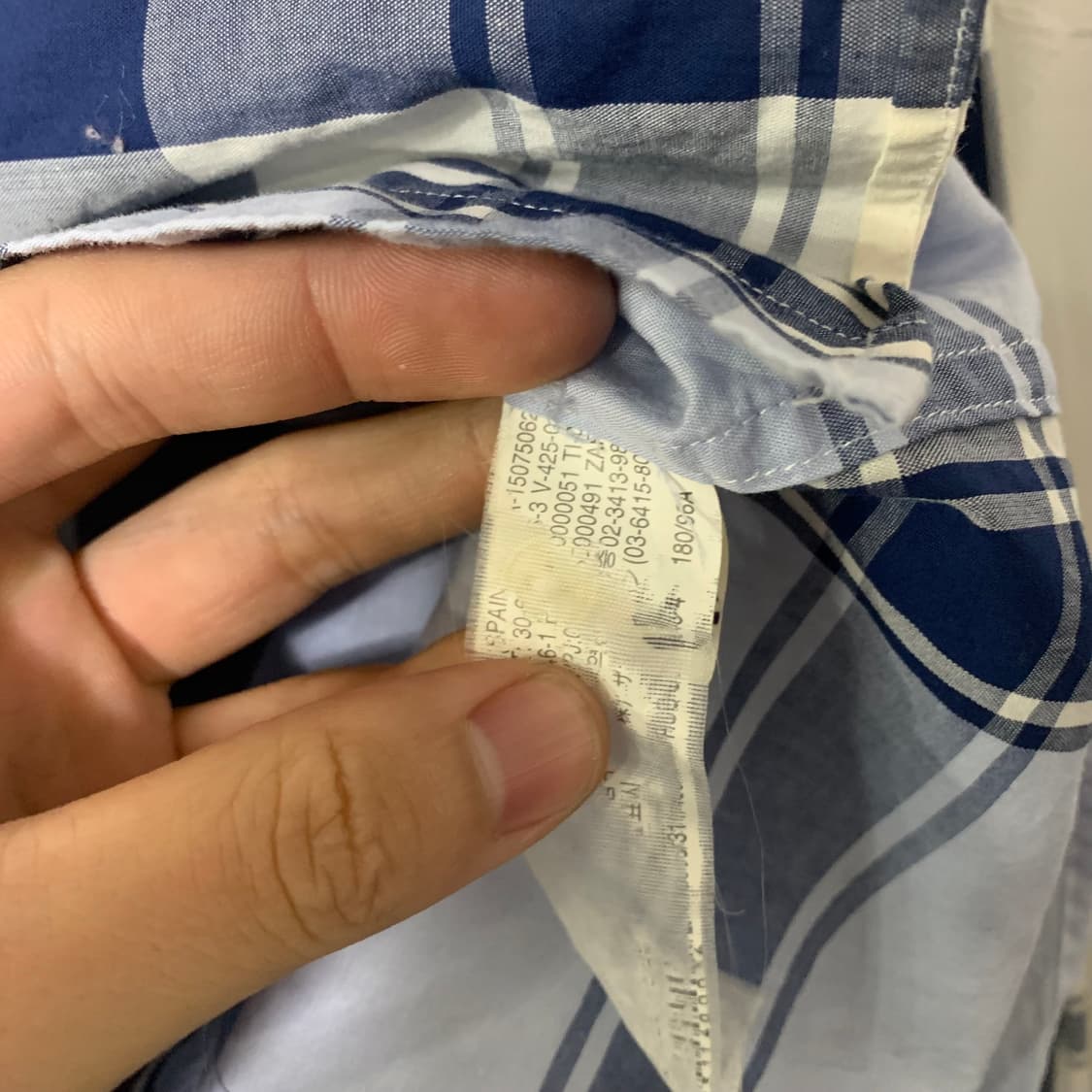 (M) 자라 남성용 체크 셔츠 상품이미지4