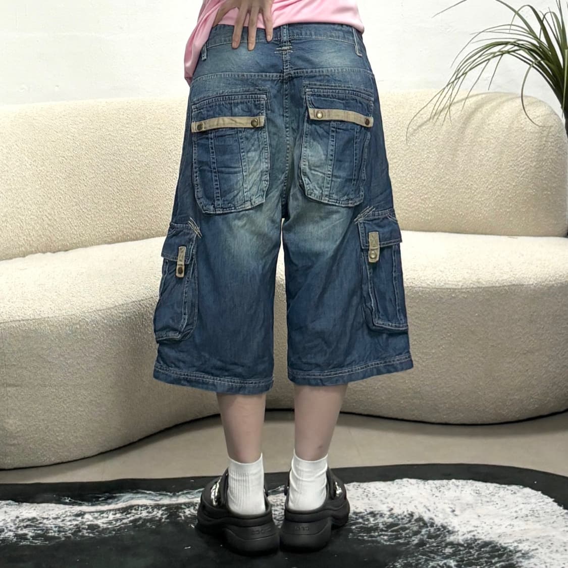 Vtg 데님카고 버뮤다팬츠 상품이미지2