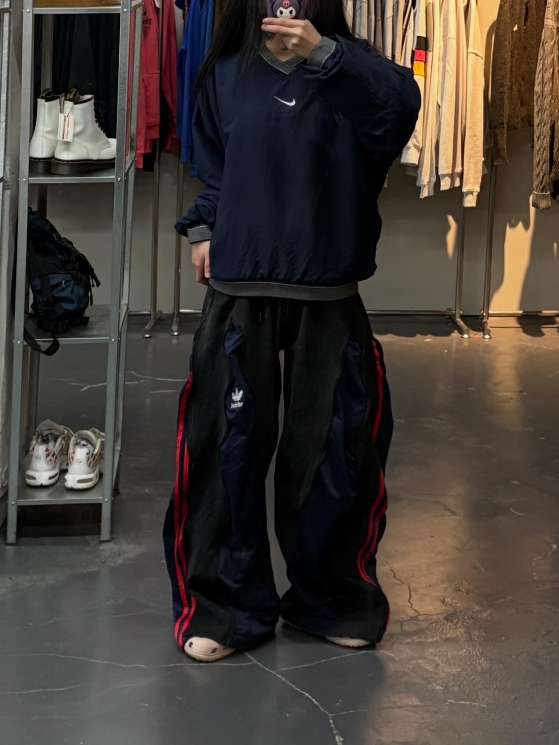 나이키 올드스쿨 네이비 브이넥 웜업 A2811 상품이미지1