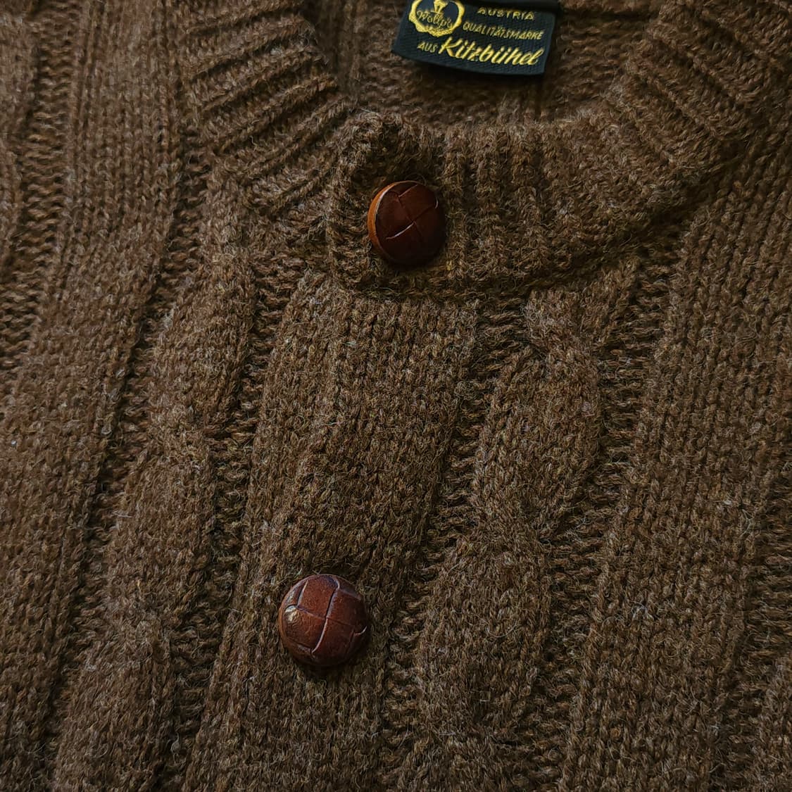 90s 프렌치 핸드메이드 울 가디건 유럽 헤비울 스웨터 빈티지 니트 xl 상품이미지6