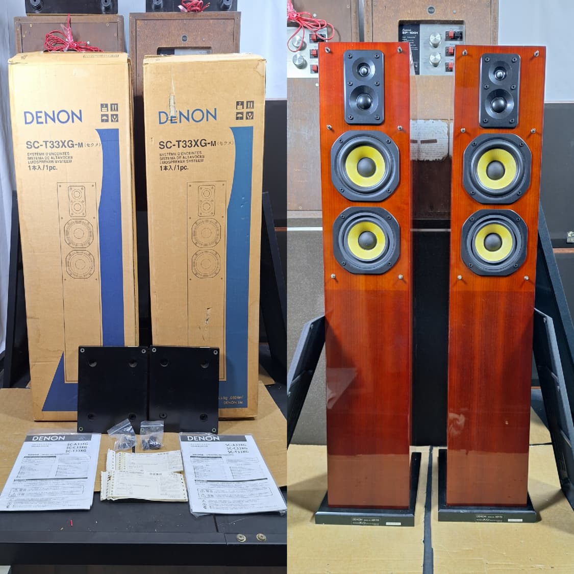 박스,스탠드 有/DENON 데논 SC-T33XG 빈티지 톨보이 스피커 l 상품이미지1