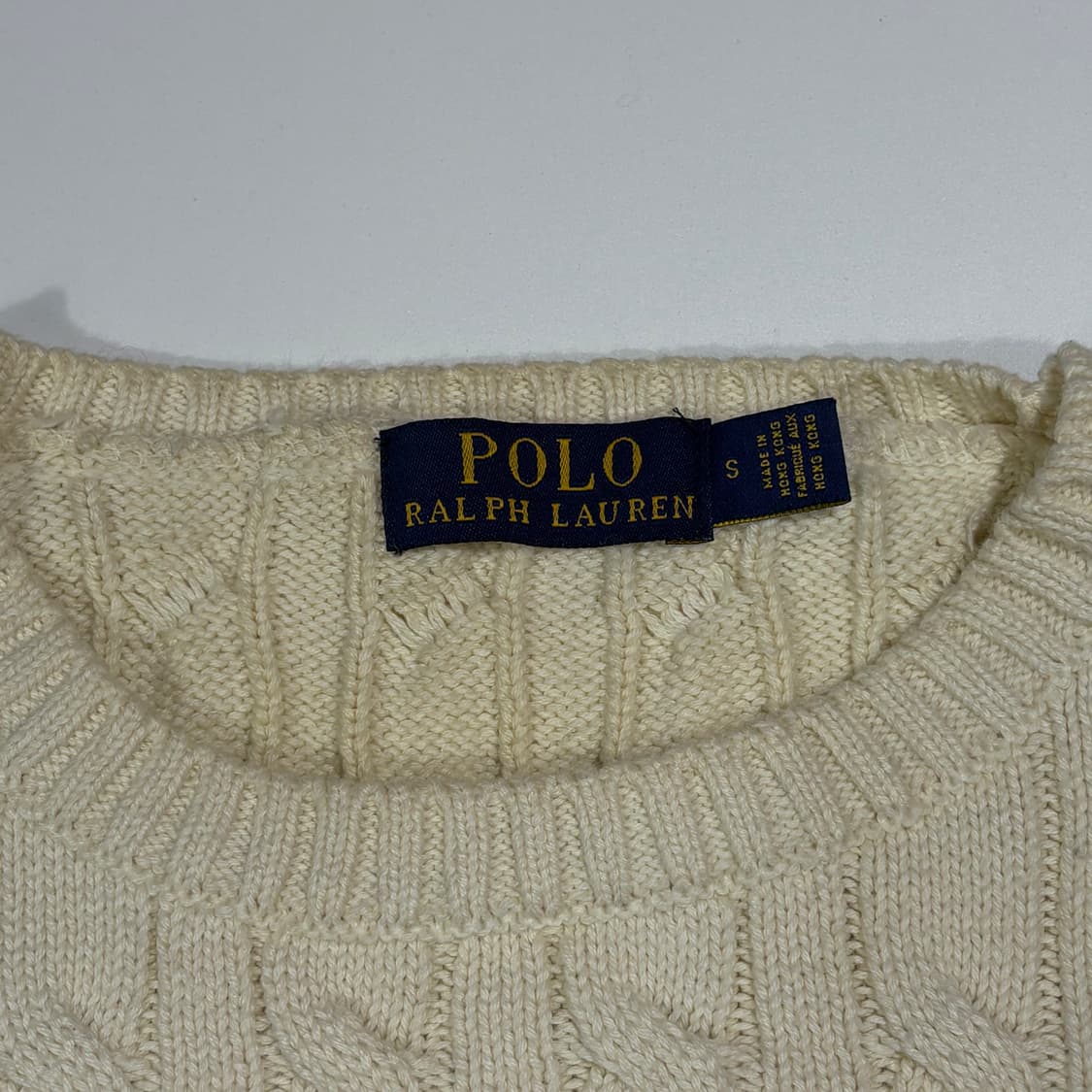 폴로 랄프로렌 아이보리 로고 케이블 니트 상품이미지4