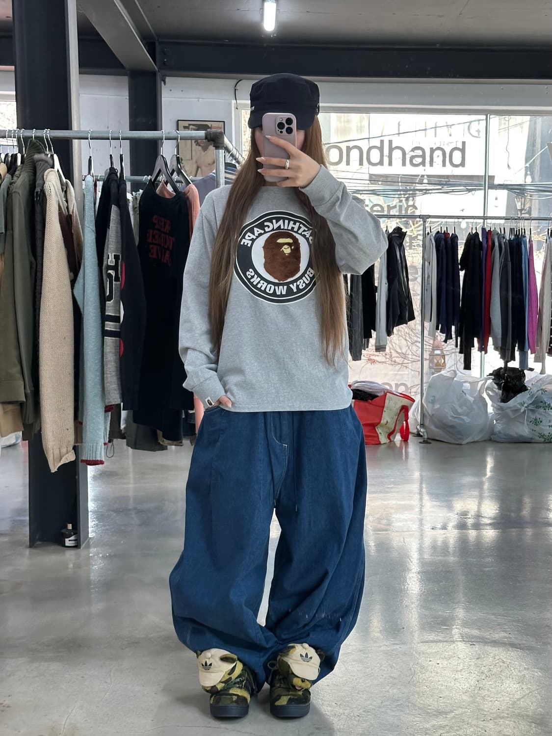 베이프 보아 퍼 빅사루 컬리지 긴팔티 상품이미지3