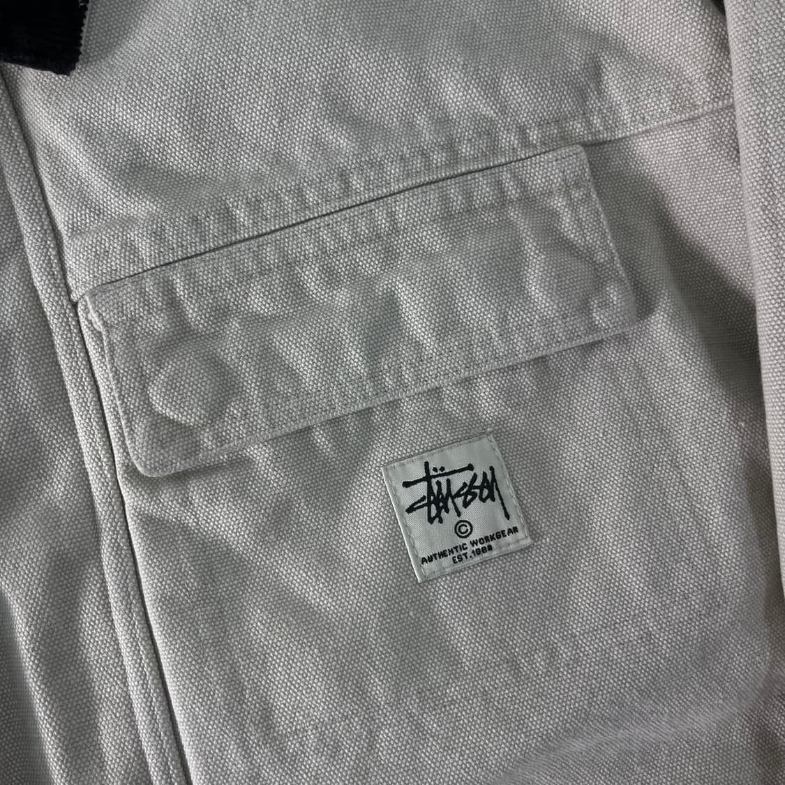 105 스투시 23fw 워시드 캔버스 워크자켓 본 화이트   상품이미지2