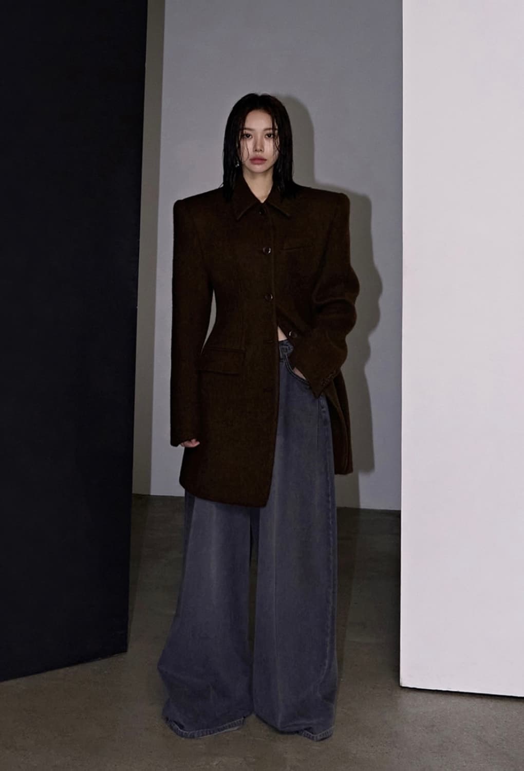 랑거 langer 싱클레어 울 알파카 블렌드 코트 브라운 컬러 상품이미지4