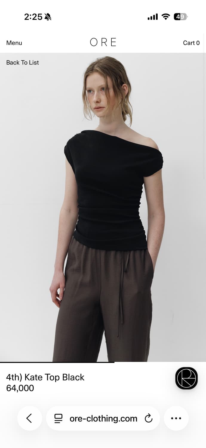 ORE 오어 kate top 블랙 상품이미지2