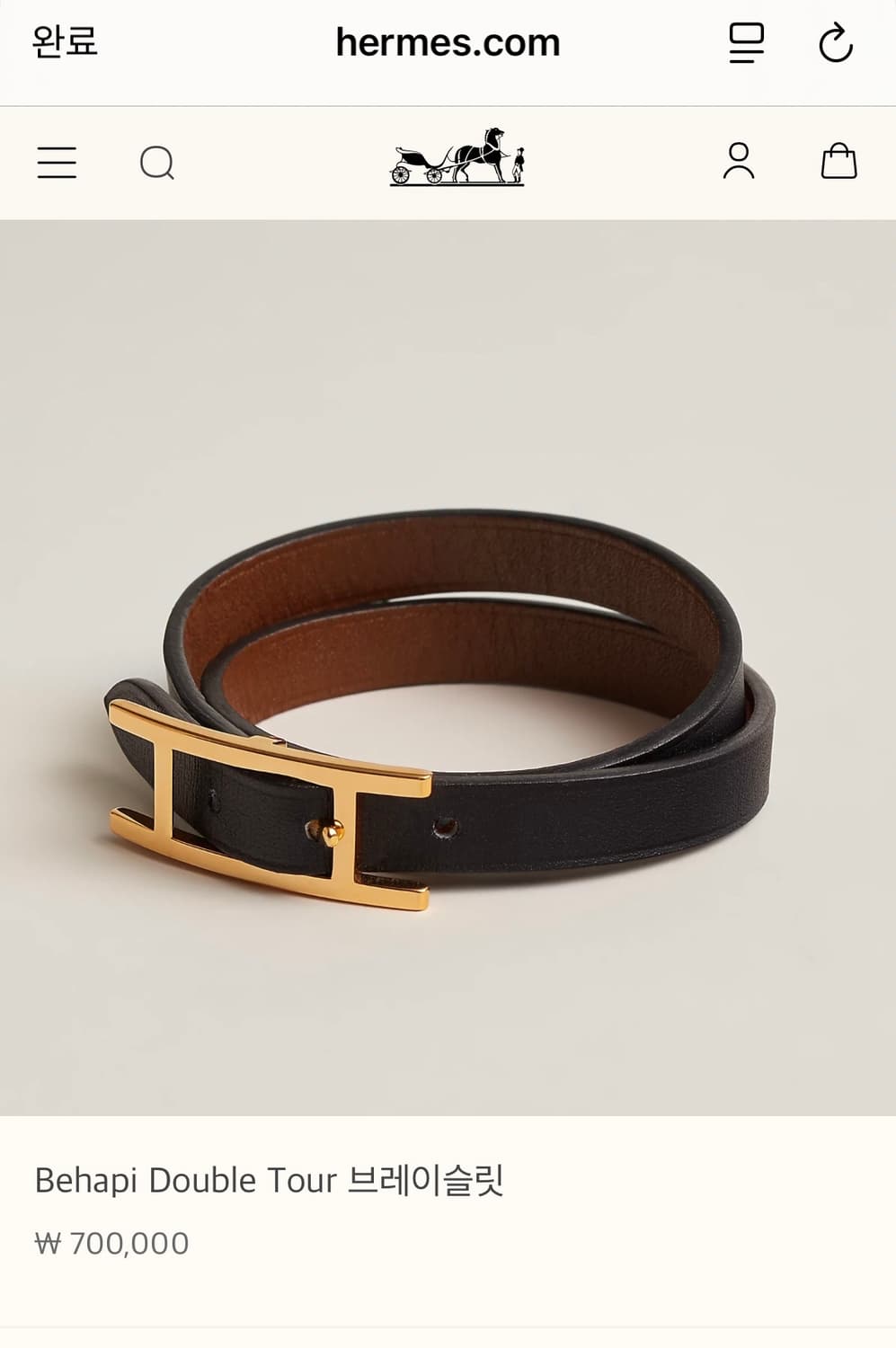 에르메스 비하비 더블투어 브레이슬릿(블랙,브라운) 상품이미지1