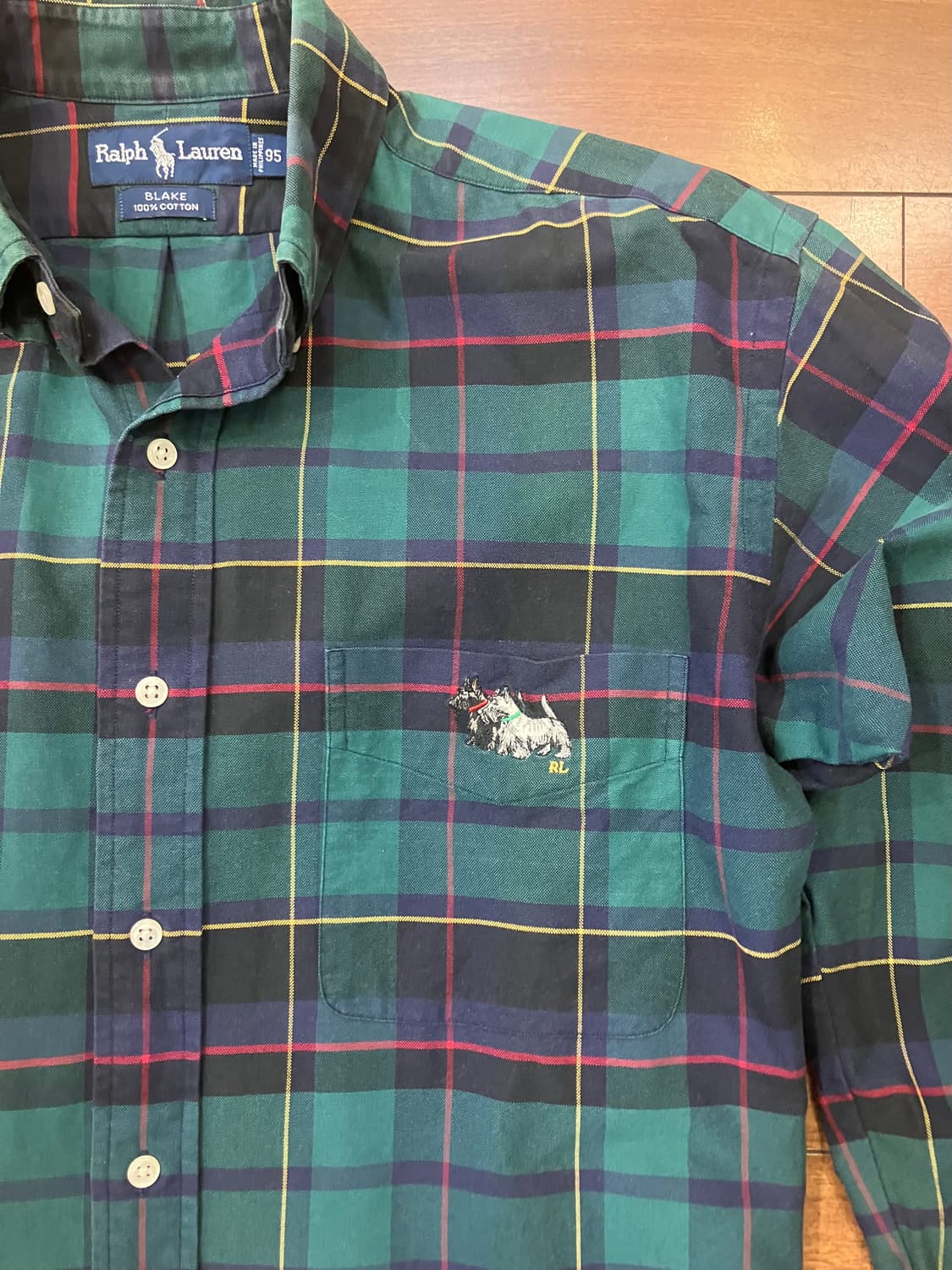 폴로랄프로렌 스코티시 테리어 자수 플래드 타탄체크 셔츠 상품이미지2