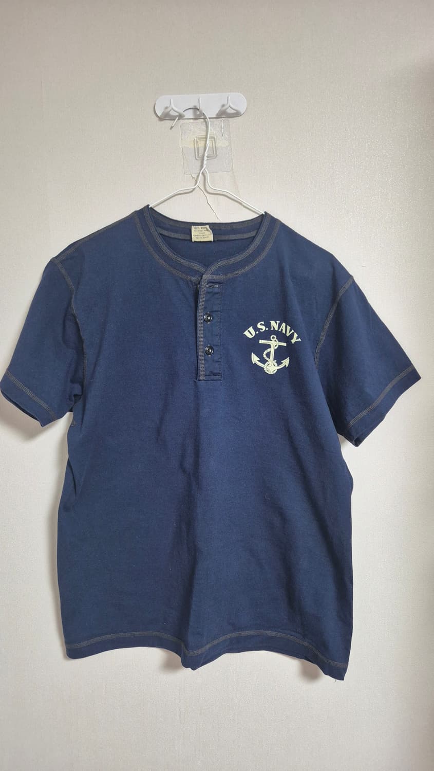 버즈릭슨 네이비 반팔 헨리넥 티셔츠 상품이미지1