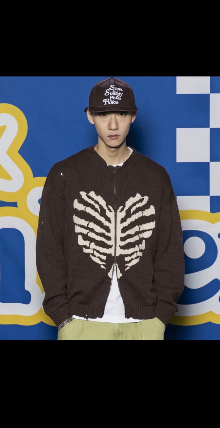 엑스톤즈 XTK037 보운 니트 집업 (BROWN) 상품이미지1