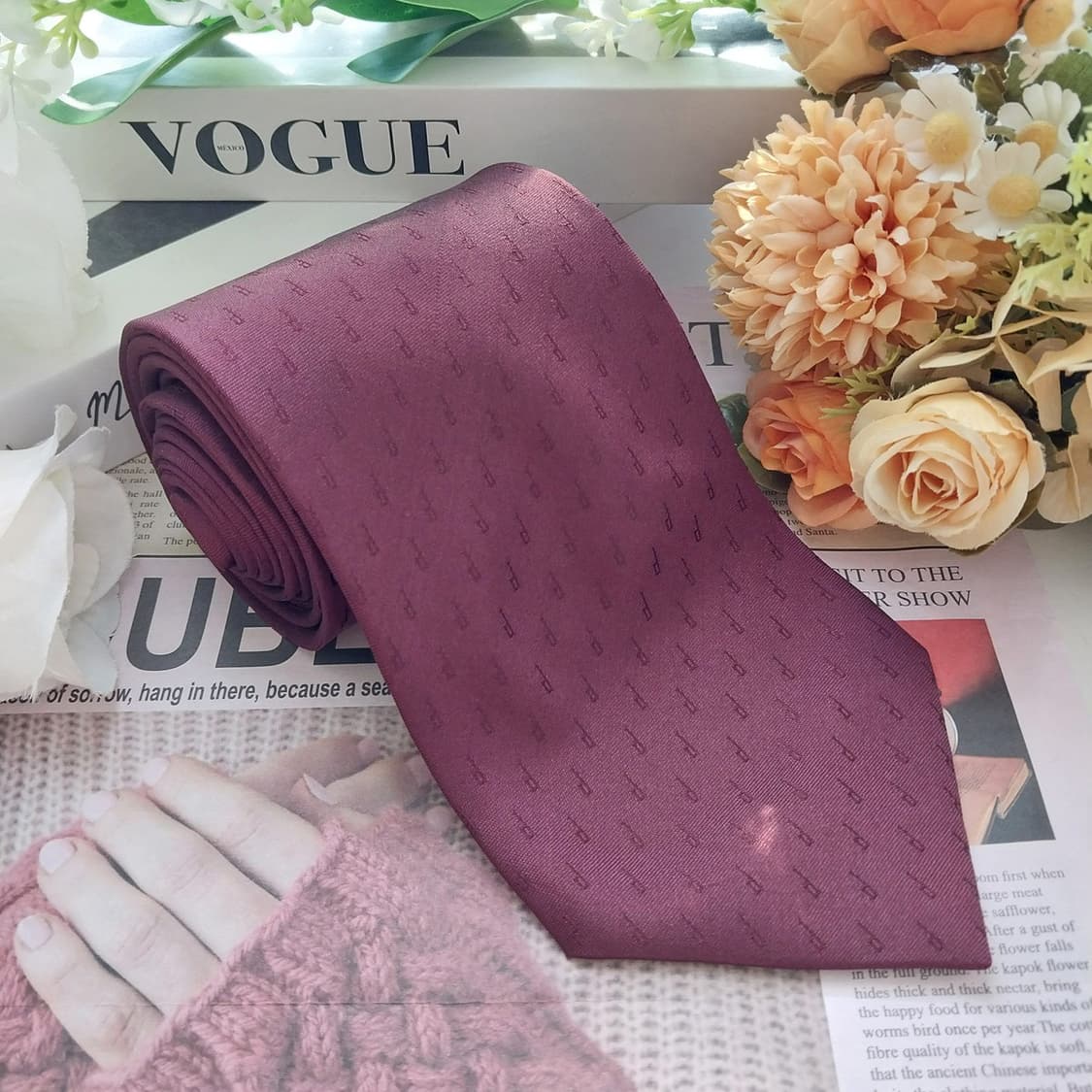 던힐 실크 와인 자카드 로고 넥타이 9.6cm A+등급 K1846
 상품이미지3