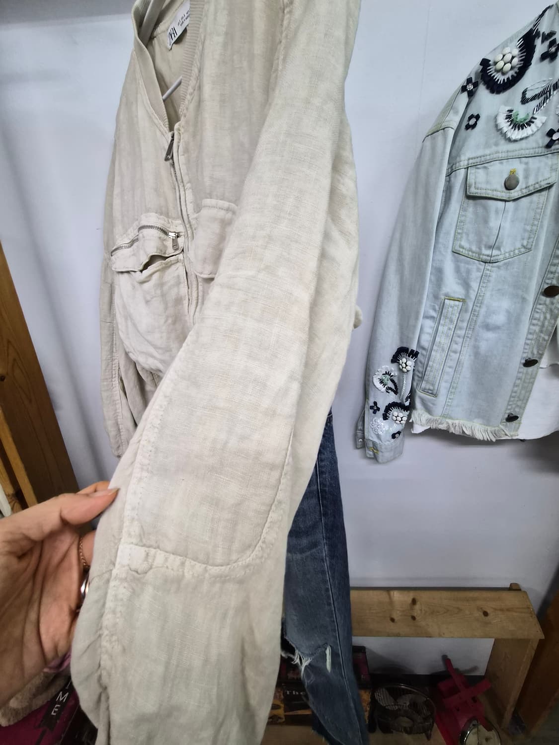 자라 린넨 블루종 점퍼 상품이미지5