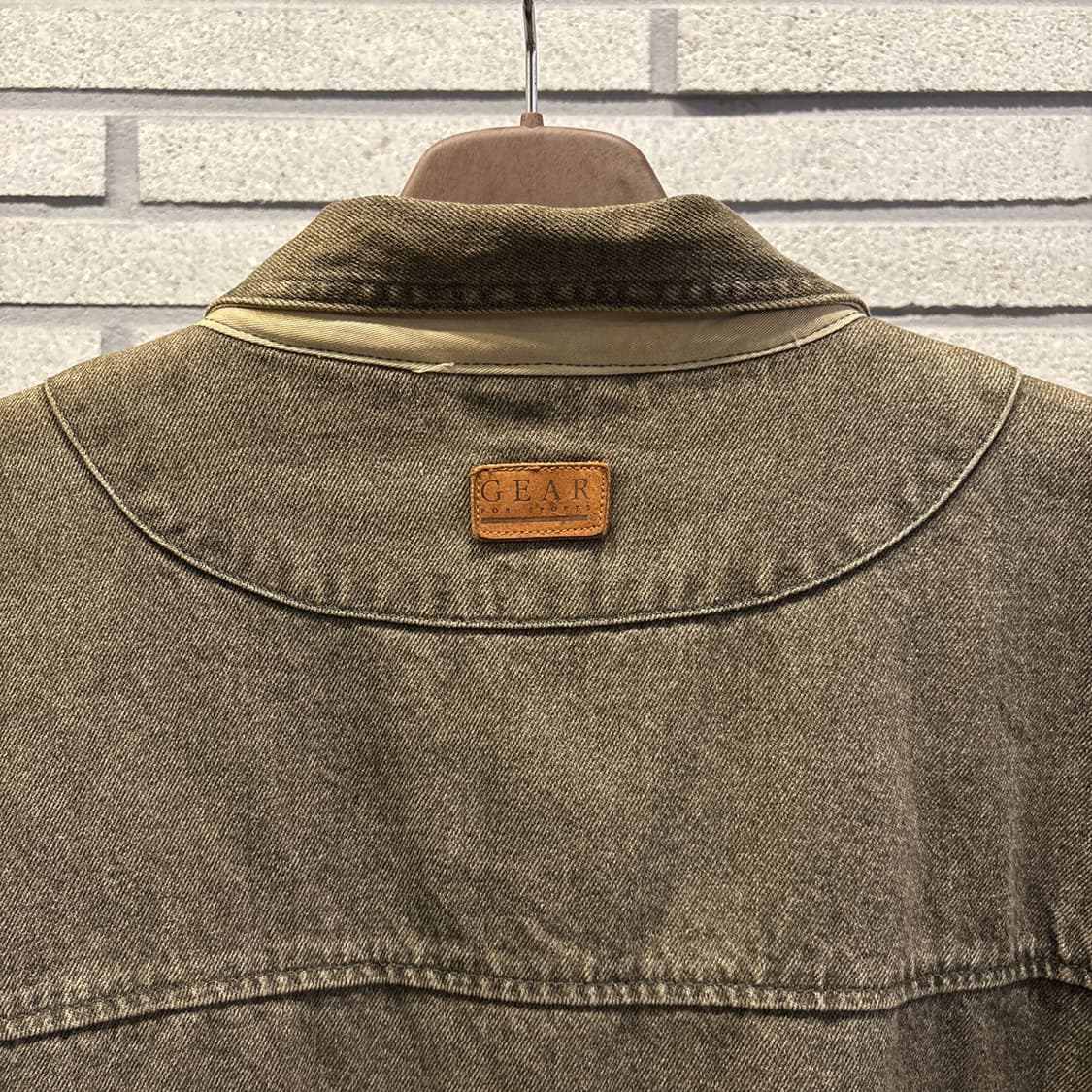 USA VINTAGE 데님 투톤 바시티 워크자켓 소매배색 자수 디테일 상품이미지8