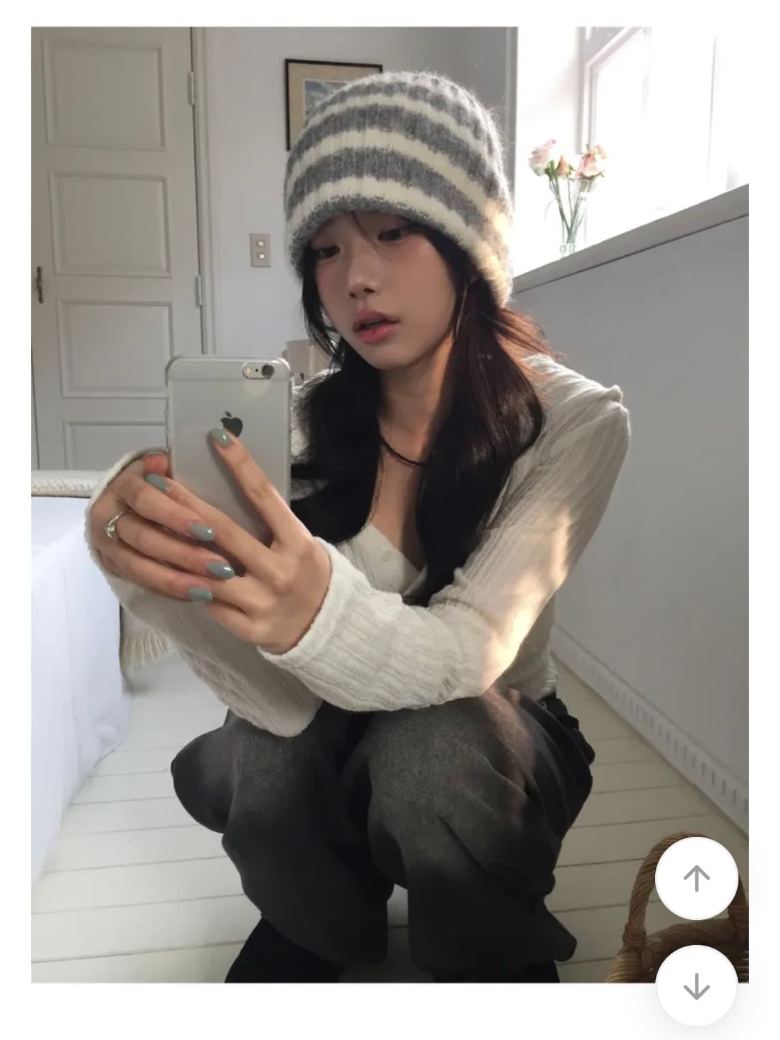 모디무드 앙고라 단가라 비니 그레이 상품이미지4