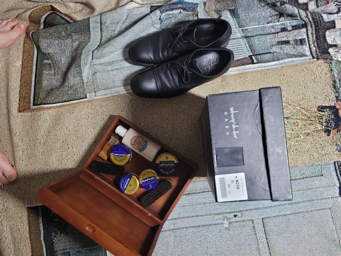 훕데두 블랙 레더 구두 상품이미지8