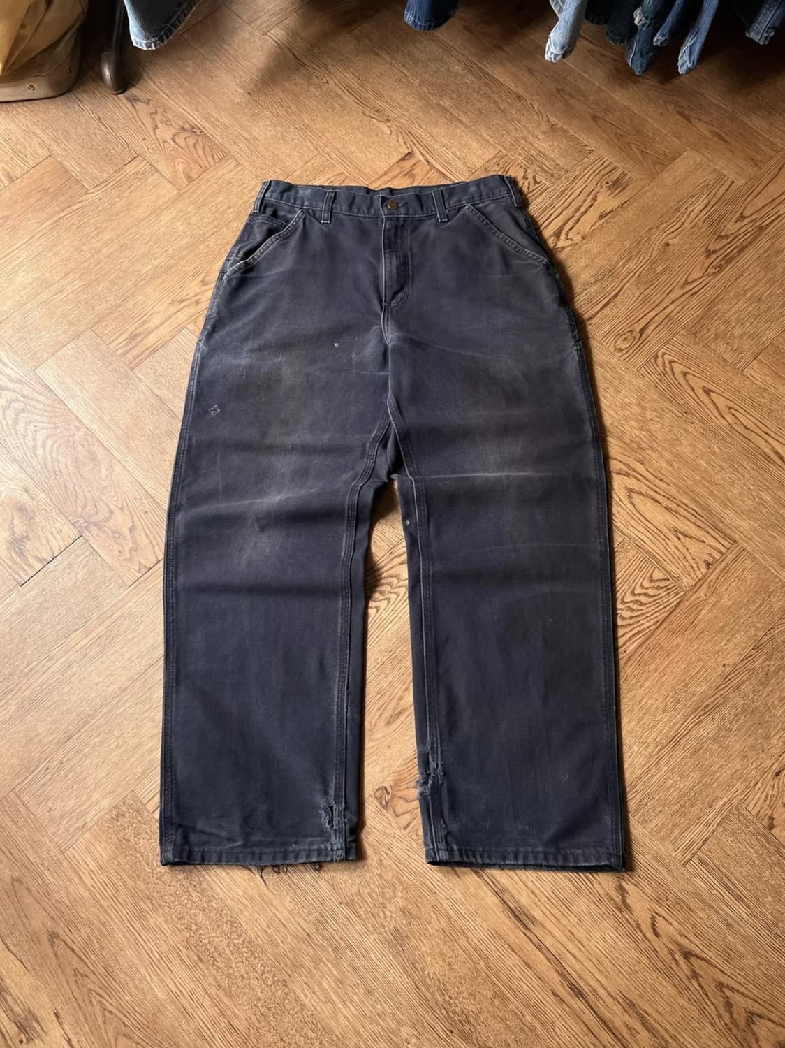 [32]칼하트 USA 빈티지 워싱 미드나잇 네이비 싱글니 카펜터 워크팬츠 상품이미지1