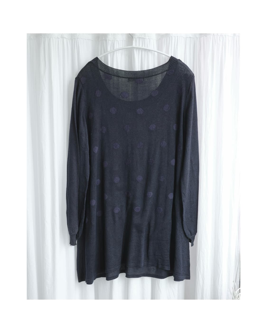 Navy dot open shoulder kint 상품이미지2